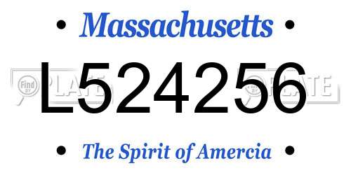 L524256 Massachusetts License Plate