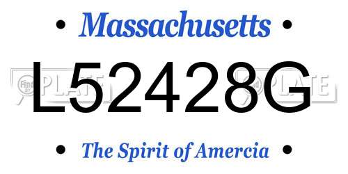 L52428G Massachusetts License Plate