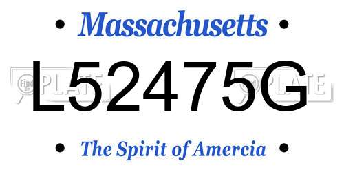 L52475G Massachusetts License Plate