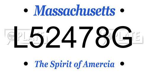 L52478G Massachusetts License Plate