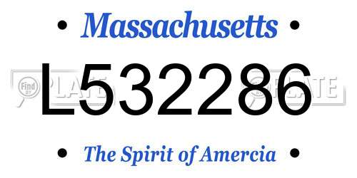 L532286 Massachusetts License Plate