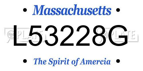 L53228G Massachusetts License Plate