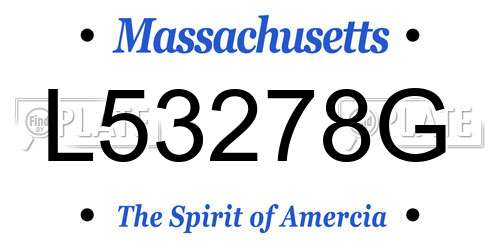 L53278G Massachusetts License Plate