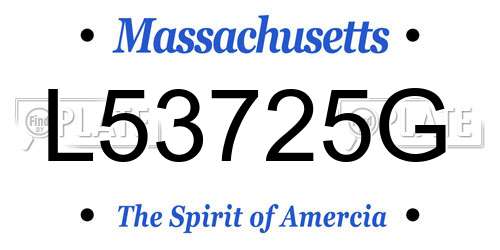 L53725G Massachusetts License Plate