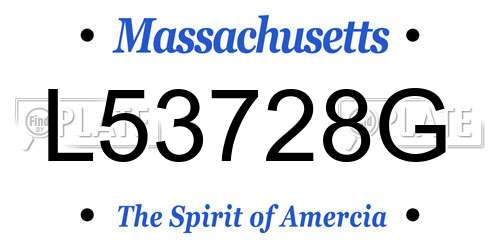 L53728G Massachusetts License Plate