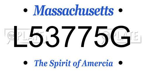 L53775G Massachusetts License Plate