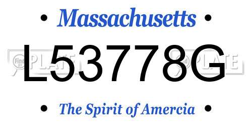 L53778G Massachusetts License Plate