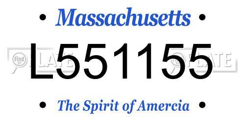 L551155 Massachusetts License Plate