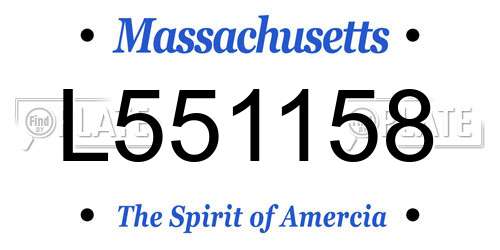 L551158 Massachusetts License Plate
