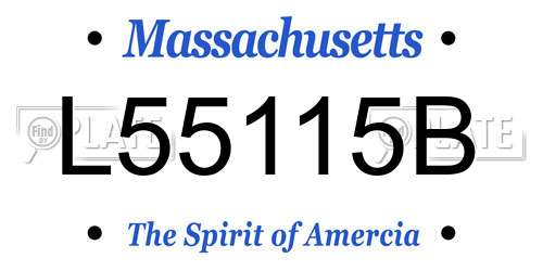L55115B Massachusetts License Plate