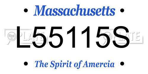 L55115S Massachusetts License Plate