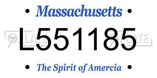 L551185 Massachusetts License Plate