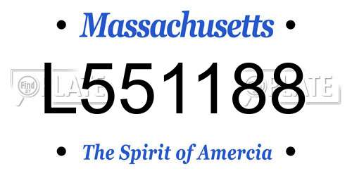 L551188 Massachusetts License Plate