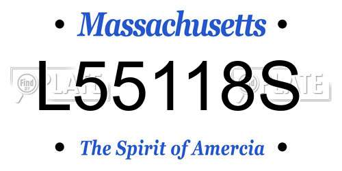L55118S Massachusetts License Plate