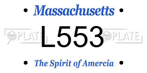 L553 Massachusetts License Plate