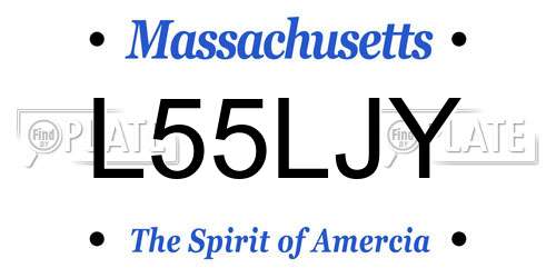 L55LJY Massachusetts License Plate
