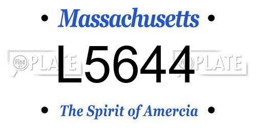 L5644 Massachusetts License Plate