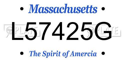L57425G Massachusetts License Plate