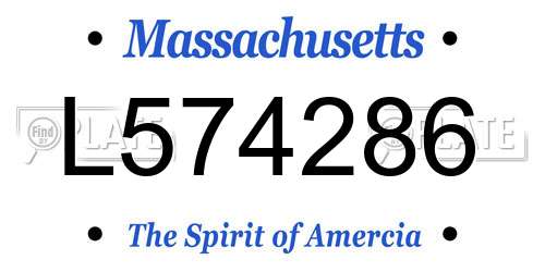 L574286 Massachusetts License Plate