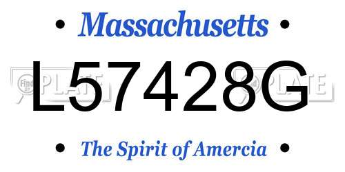 L57428G Massachusetts License Plate