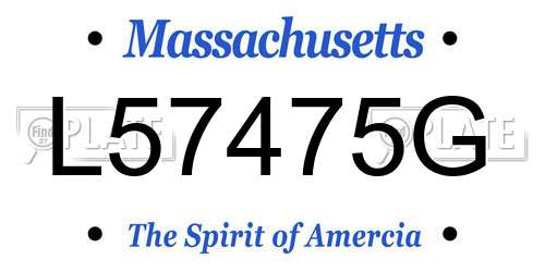L57475G Massachusetts License Plate