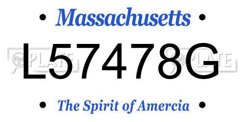 L57478G Massachusetts License Plate