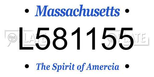 L581155 Massachusetts License Plate