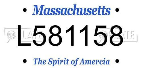 L581158 Massachusetts License Plate
