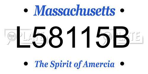 L58115B Massachusetts License Plate