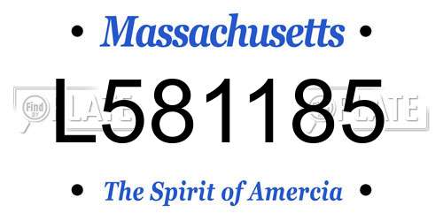 L581185 Massachusetts License Plate