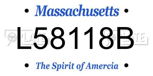 L58118B Massachusetts License Plate