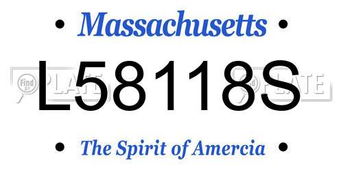 L58118S Massachusetts License Plate