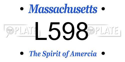 L598 Massachusetts License Plate