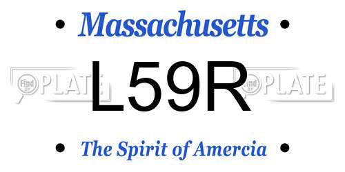 L59R Massachusetts License Plate