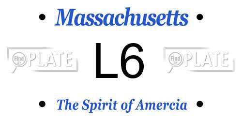 L6 Massachusetts License Plate