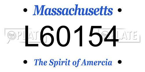 L60154 Massachusetts License Plate