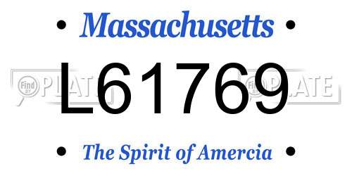 L61769 Massachusetts License Plate