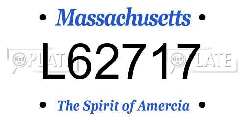 L62717 Massachusetts License Plate