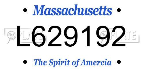 L629192 Massachusetts License Plate