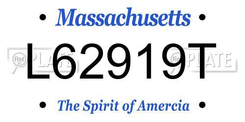 L62919T Massachusetts License Plate