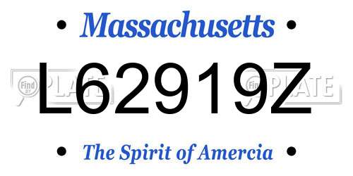 L62919Z Massachusetts License Plate