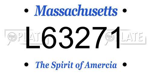L63271 Massachusetts License Plate