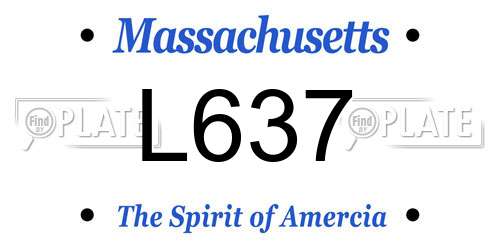 L637 Massachusetts License Plate