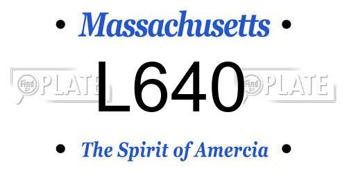 L640 Massachusetts License Plate
