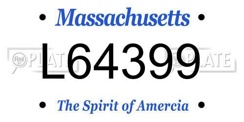 L64399 Massachusetts License Plate