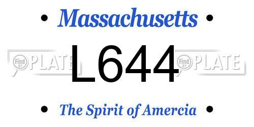 L644 Massachusetts License Plate