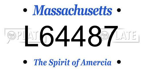 L64487 Massachusetts License Plate