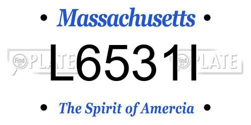 L6531I Massachusetts License Plate
