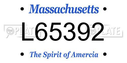 L65392 Massachusetts License Plate