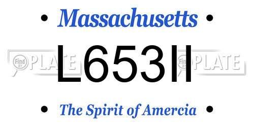 L653II Massachusetts License Plate